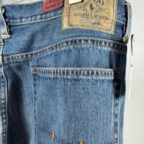 NWT Polo Ralph Lauren Vintage 67 Cotton Straight Leg Jeans in‎ Blue Size 36 x 30 - Picture 4 of 8
